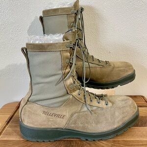 Belleville Sage Leather Waterproof Military Flight Boots Men’s 13 Tactical Tie